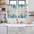 thumbnail image 2 of Blue Hydrangea Kitchen Curtains Window Panels, Rustic Wooden Butterfly Spring Floral Insulated Window Treatment Curtain, Grommet Curtains for Bedroom/Living Room/Bathroom, 2 Piece 52"Wx45"L, 2 of 8