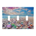 thumbnail image 2 of Dailycode Light Switch Plate Covers 2 Gang Wall Plate Plastics Outlet Covers for Kitchen Home Office Decor Sea and Colorful Cobblestone, 2 of 8