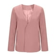 thumbnail image 4 of yardsong Business Crop Blazers for Women Casual Fall Open Front Long Sleeve Work Office Suit Dressy Lightweight Y2K Jackets Outfits Pink,XXXL, 4 of 7