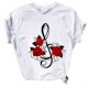 thumbnail image 5 of ICHUANYI Clearance Women's Fashion Casual Printing Round Neck Loose Short Sleeve T Shirt Pullover Tops(White, S) ICHUANYI WER2023080905826, 5 of 5