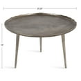 thumbnail image 2 of Kate and Laurel Alessia Modern Round Metal Coffee Table, 25 x 25 x 15, Silver, Sand Cast Aluminum Coffee Table with Raised Deckled Edge for Storage and Display, 2 of 7
