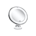 thumbnail image 1 of Espejo de aumento con luz LED de 10 aumentos y ventosa fuerte, funciona con pilas, espejo de maquillaje con luz natural regulable para baño (blanco), 1 of 5