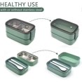 thumbnail image 3 of Bento Box Adult Lunch Box Stainless Steel Food Container with 2 Compartments & Cutlery Set for Kids and Adults, Microwave, Dishwasher & Freezer Safe (, 3 of 4