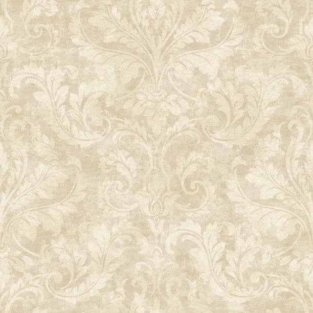 Warner Studios Finley Beige Regal Damask Wallpaper