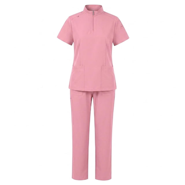 Conjunto de uniforme médico para enfermeras (top y pantalón) para quirófano, tienda de mascotas y cosmetología. M Rosa