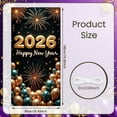 thumbnail image 2 of Gold Theme 2026 Banner Shiny Design Happy New Year Banner Fireworks Decor Balloon Decoration New Year Banner for New Year Party Family Gathering Holiday Celebration, 2 of 9