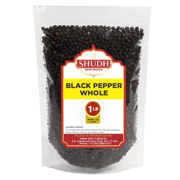 Jimidar Black Pepper Whole (16 Oz | 1 LB) - Steam Sterilized Non-GMO Peppercorns for Grinder Refill, Whole Black Peppercorns, Whole Black Pepper (1 LB)