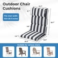 thumbnail image 3 of Aoodor High Back Patio Chair Cushions Set of 2, 47 x 21 x 2.4 Inch Outdoor Seat Cushions with Headrest for Dining Chairs, Rocking Chairs, Adirondack Chairs, Grey Stripe, 3 of 7