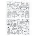 thumbnail image 1 of 2Pcs Transparent Stamp TPR Seal Summer Trip Castle Car Tent for Card Making DIY Scrapbooking, 1 of 5