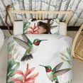 thumbnail image 3 of Hummingbird and Flower Duvet Cover and Pillowcase Set for Single Bedding, Bedroom Accessories for Kids Teens, 3 of 5