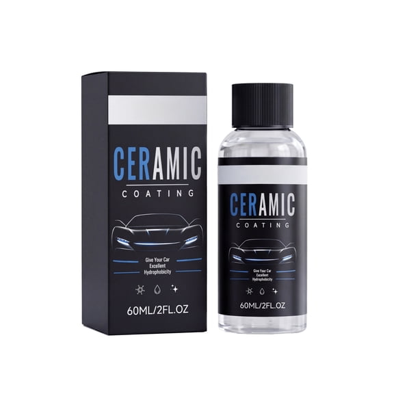 Ceramic Coating Kit for Cars - Paint Sealant with Cleaning & Polishing, Hydrophobic Protection & High Gloss Finish with Microfiber Towel, 2 fl oz