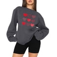 thumbnail image 1 of Qertyioot Chemise Cœur d'Amour Pull de la Saint-Valentin, Femmes Manches Longues Col Rond Hauts Blouse Ample Imprimé Graphique Sueur, 1 of 6