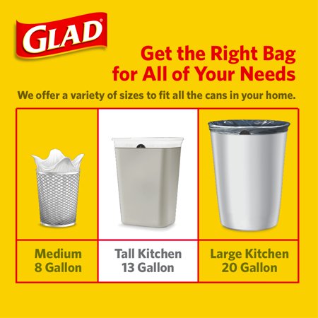 Glad ForceFlexPlus Tall Kitchen Drawstring Trash Bags ...