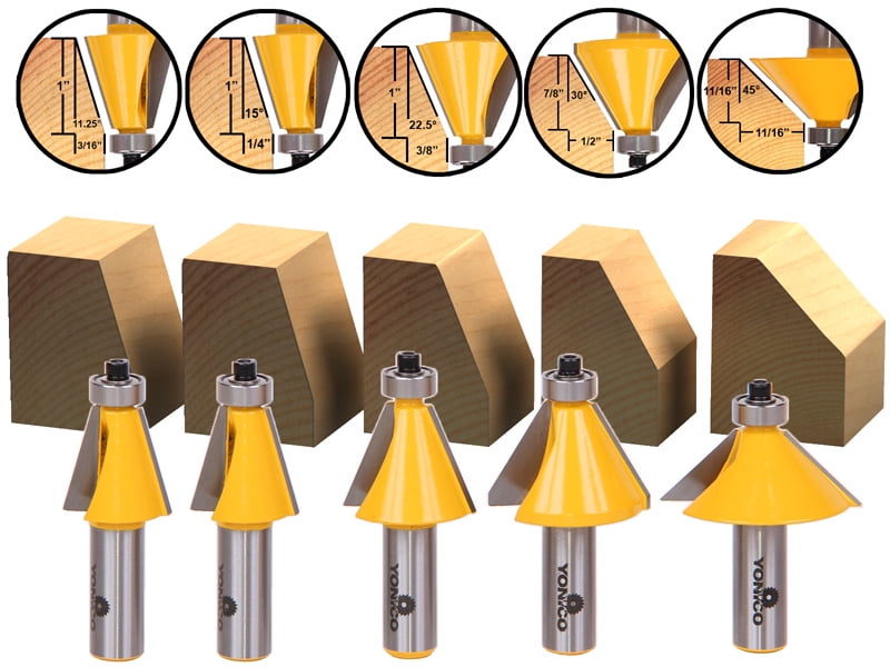 Yonico 13914 30 Degree Bevel Edge Forming Router Bit 1/2-Inch Shank