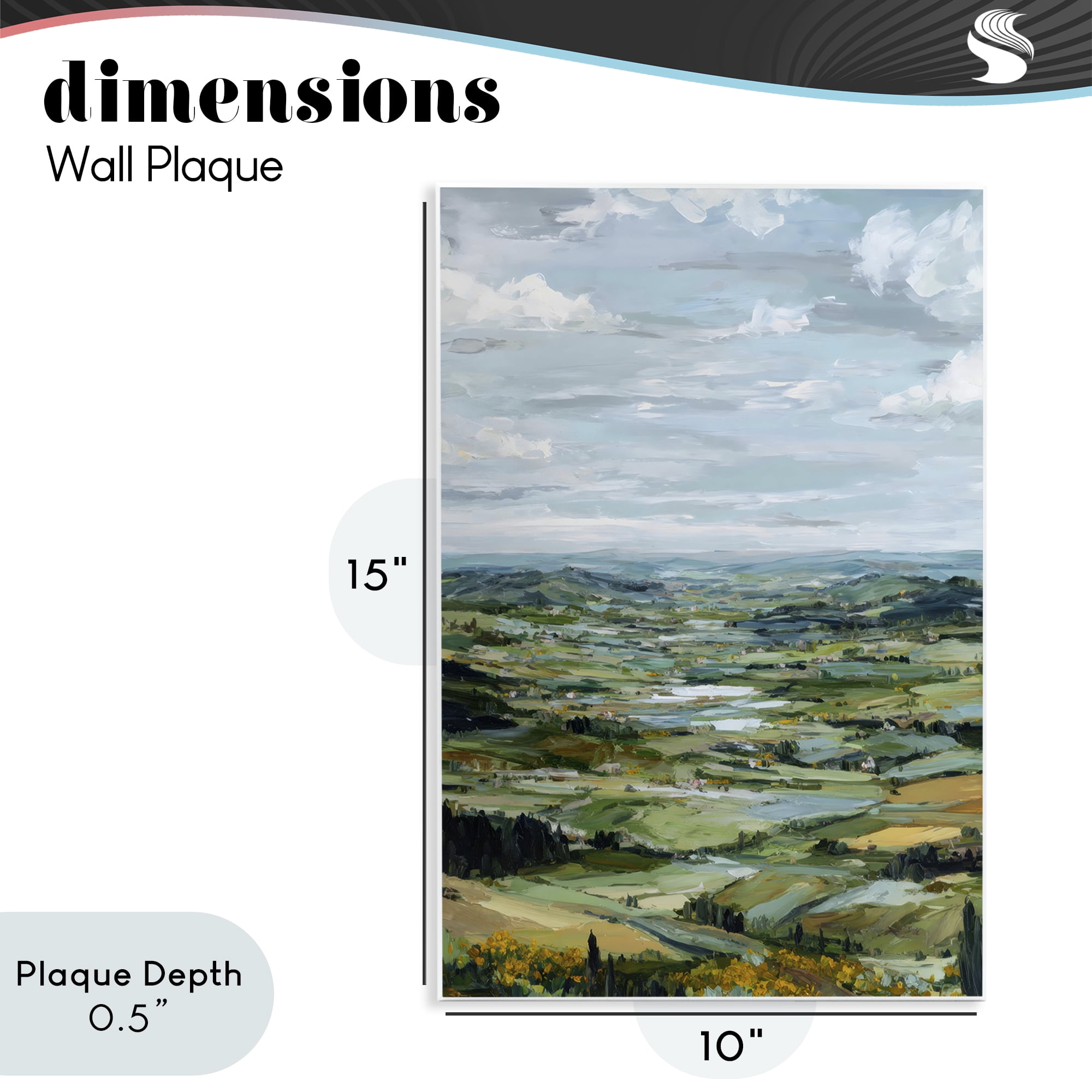 Stupell Industries Valley Living with Verdant Hills Wall Plaque Art, design by Petal Prints Design