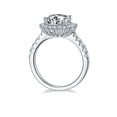 thumbnail image 3 of 3 Carat Round Cut Moissanite Engagement Ring,Simulated Diamond Band Ring, Sunbrust Halo Ring In 925 Sterling Silver, 3 of 3