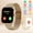 Golden -steel +silicon strap-, variant on Smart Watch for Men & Women with Bluetooth Calls, 1.7" Touchscreen, Fitness Tracker (Heart Rate/Sleep Monitor), 100+ Sports Modes, 7-Day Battery, iPhone/Android Compatible, Metallic Design