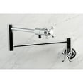 thumbnail image 2 of Kingston Brass KS4101BX Metropolitan Two-Handle 1-Hole Wall Mount Pot Filler Faucet in Polished Chrome, 2 of 8