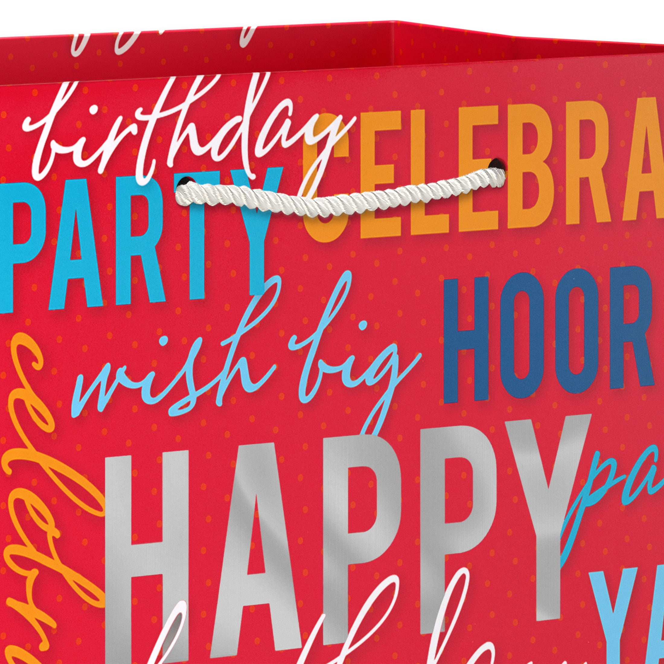 American Greetings 12.75 in. Large Red Happy Birthday Gift Bag (1-Count)