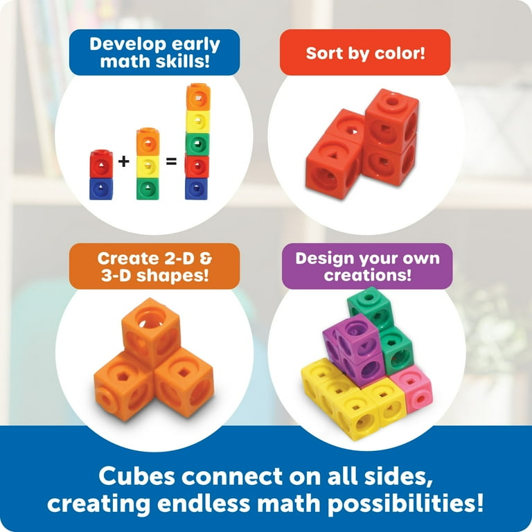 笑笑笑コネクター＋CMCリンクセット Learning Resources MathLink Cubes Elementary Math Activity Set