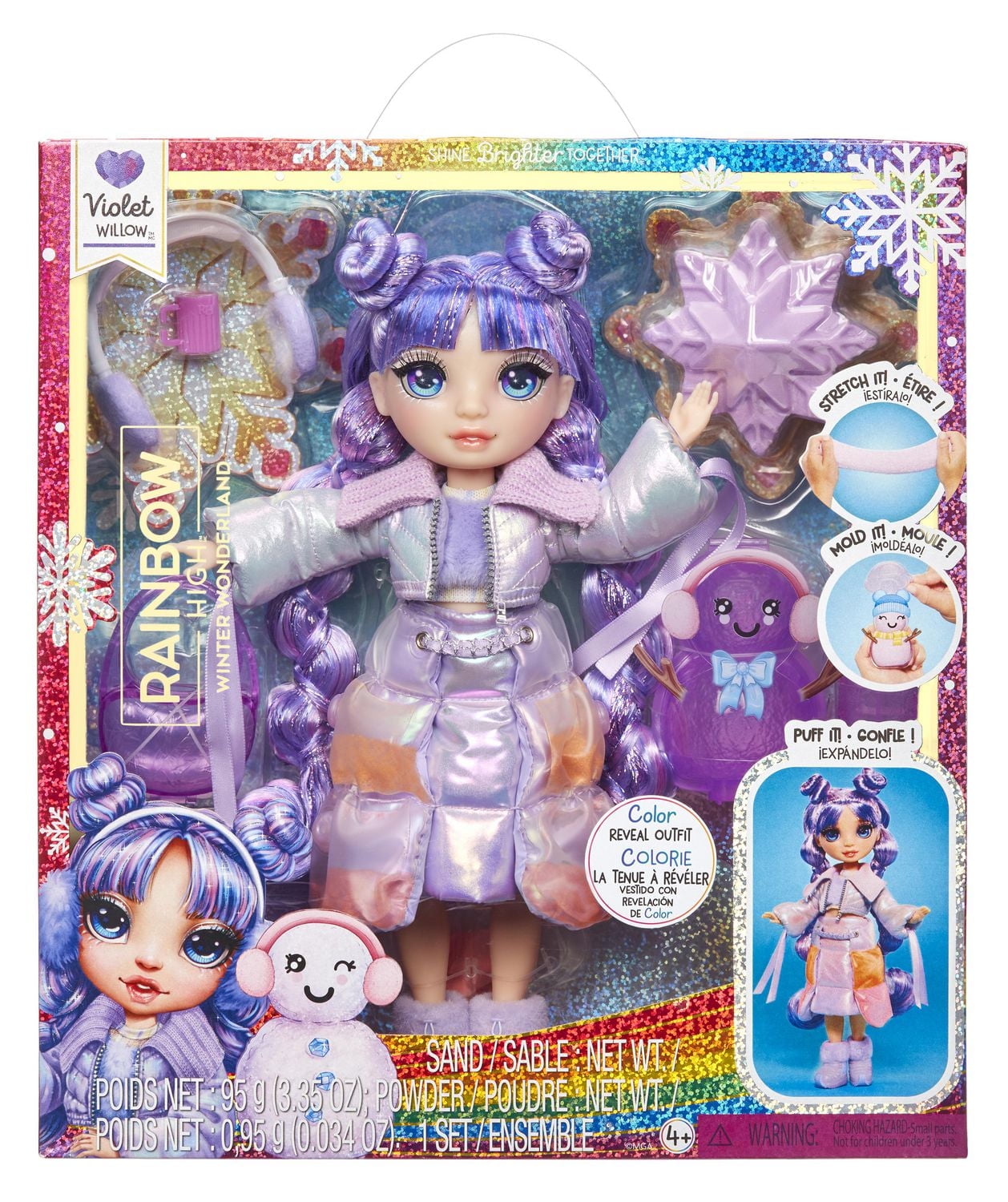 Rainbow High Winter Wonderland Violet - poupée-mannequin violette de 11 po (28 cm)