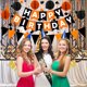 thumbnail image 5 of Cartel de feliz cumpleaños FECEDY, negro y naranja, decoración de fiesta, 5 of 6