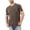 Dark brown, variant on Dellytop Men's Short Sleeve Solid Color Crew Neck Pocket T-Shirt