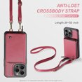 thumbnail image 2 of for iPhone 11 Case Wallet, Crossbody Zipper Purse Handbag with RFID Blocking Card Slots Kickstand, Detachable Shoulder Lanyard Flip Style PU Leather Shockproof Case for iPhone 11,Red, 2 of 9