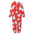 thumbnail image 3 of Cartoon Character Jumpsuit Home Pajamas for Girls Boys Flannel One Piece Winter Hooded PJs Child Kid Onesie 8-9Y, 3 of 7