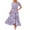Purple #02, variant on Pisexur Womens Summer Dresses Bohemian Floral Print Maxi Dress Fashion Casual Round Neck Flowy Dress Tiered Pleated Swing Sundress Short Sleeve Tunic Hawaiian Beach Dress