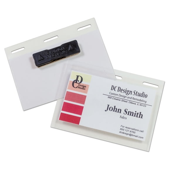 Self-Laminating Magnetic Style Name Badge Holder Kit, 2" X 3", Clear, 20/box