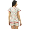 thumbnail image 4 of Bimba Women's Cotton Nightwear Button-Down Top With Shorts Cute Night Suit Set, 4 of 6