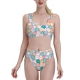 thumbnail image 2 of Picia Colorful Cute Pig Women's High Waisted Bikini Scoop Neck Swimsuit Two Pieces Bathing Suit-XX-Large, 2 of 8