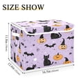 thumbnail image 5 of Yayeee Collapsible Cube Storage Bin with Lid Fabric Closet Decorative Basket with Handles, Light Purple Halloween Black Cat, 5 of 7