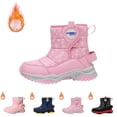 thumbnail image 5 of XXWXYD Kids Boot Girls Boys Snow Boots Outdoor Warm Comfortable Non Slip Mid Calf Padded Small Big Kids Winter Shoes for Simple Casual Breathable Shoe(3.5-4 Years,Pink), 5 of 9
