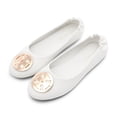 thumbnail image 2 of BURUDANI Women's Slip-On Ballet Flats with Gold Medallion Accent, 2 of 7