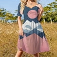 thumbnail image 5 of Mountain Forest Sunset Art Print Short Sleeve Dress Clothes Women's Summer Dress Elegant Dress Daily Dresses For Woman, 5 of 9