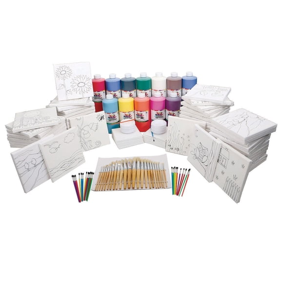 Color Splash® Canvas Painting Easy Pack – Complete Set for Group Art Projects