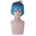 thumbnail image 1 of Peluca para cosplay Luka Anime sintética, negra y azul degradada, 30 cm, 1 of 4