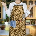 thumbnail image 6 of Yellow and Brown Of Cheetah Print Apron-Garden Aprons for Women with Pockets-Cotton Linen Waterproof Kitchen Cooking Gardening Aprons Adjustable for Kitchen,Cooking,BBQ and Salon 33x27 Inch, 6 of 7
