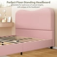 thumbnail image 5 of Huisuilinss Twin Bed Frame With Upholstered Headboard,Full Size Low Profile Platform Bed With Soft Boucle Fabric,Wooden Slats,Noise Free,No Box Spring Needed,Queen Size Bed Frame, 5 of 8