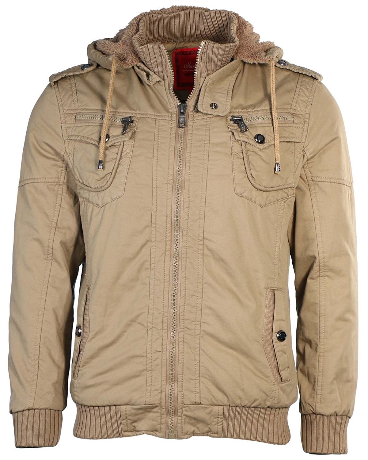 Men's Sherpa Lined Hooded Bomber Jacket