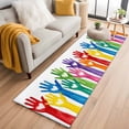 thumbnail image 2 of Cartoon Colorful Hands Runner Rugs 2x6 ft Cute Watercolor Hands with Love Heart Washable Hallway Rugs Non-Slip Floor Mats Absorbent Carpet Bedside Runners for Bedroom Kitchen Bathroom Laundry Room, 2 of 9