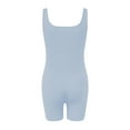 thumbnail image 4 of Patlollav Womens Summer Solid Tight Waistband Sleeveless Square Neck Short Jumpsuit, 4 of 6
