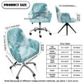 thumbnail image 7 of ZIATUBLES Blue White Marble Print Curved Back Chair Slipcover Stretchable Dining Chair Cover Adjustable Arc Shaped Swivel Accent Chair Protector for Dining Living Room, 7 of 7