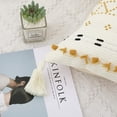 thumbnail image 3 of Paquete de 2 fundas de almohada bohemias, 20 x 20 pulgadas, algodón natural, tejido a mano, con borlas decorativas, funda de almohada para sofá, cama, dormitorio, sala de estar, 3 of 5