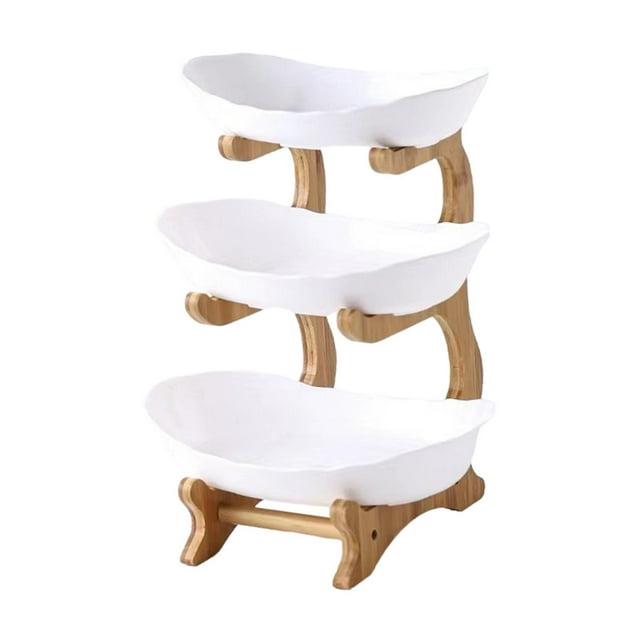 Bandeja decorativa para servir aperitivos y postres para mesas de cafeterías y restaurantes. 3 capas