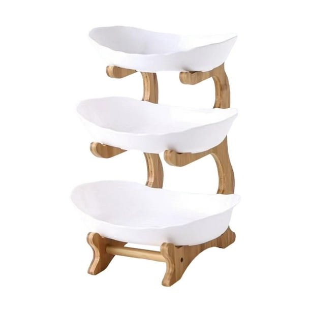 Bandeja decorativa para servir aperitivos y postres para mesas de cafeterías y restaurantes. 3 capas