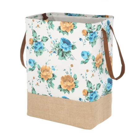 Pioneer Woman Rectangle Canvas Hamper - White Floral