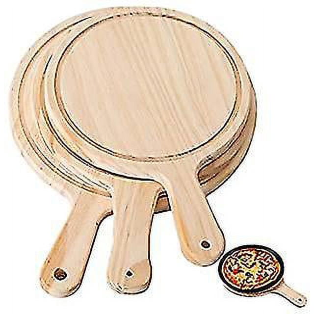 Bandeja de Pizza, tabla redonda de madera para Pizza, plato de corte, herramienta para hornear de cocina con mango